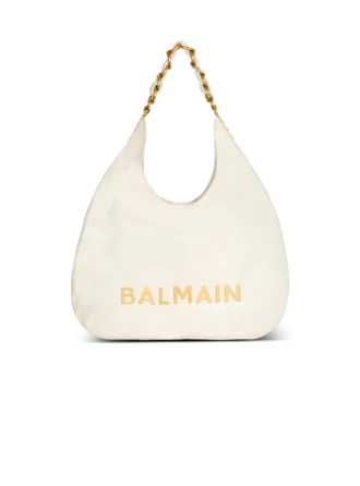 1945 Mjuk hobo-väska i präglat skrynkligt kalvskinn med PB Labyrinth-monogram
