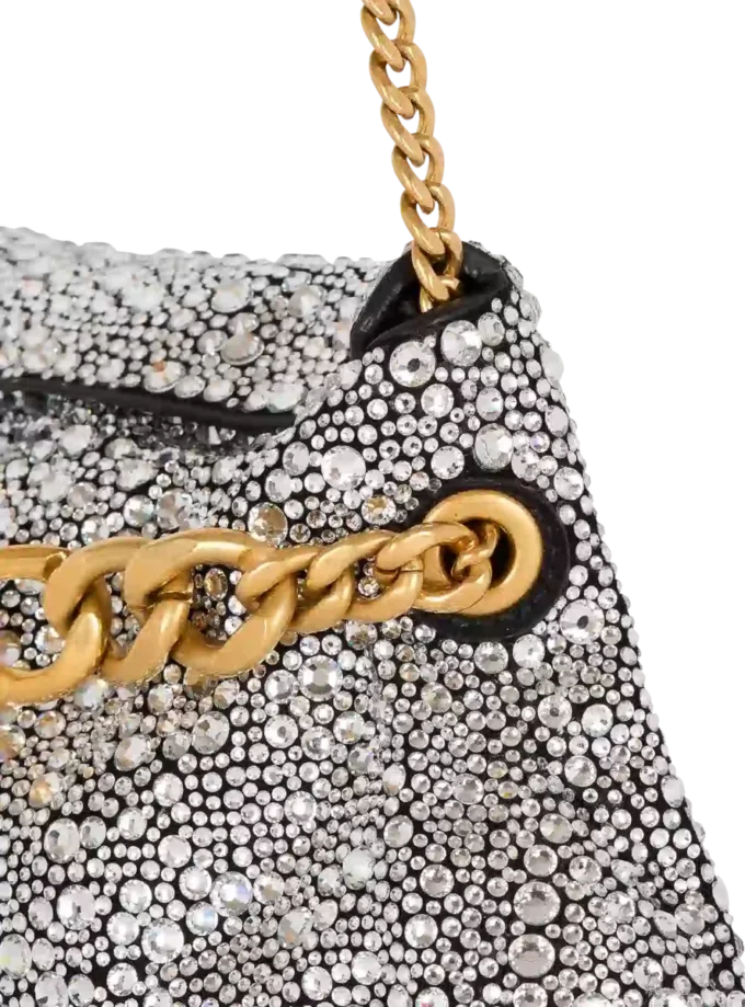 1945 Mjuk mockaväska med strass 1945 Mjuk mockaväska med strass