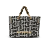1945 Mjuk PB-monogrammerad jacquardcanvas-toteväska