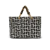 1945 Mjuk PB-monogrammerad jacquardcanvas-toteväska