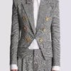 6-knapps jacka i Prince of Wales-jacquard 6-knapps jacka i Prince of Wales-jacquard