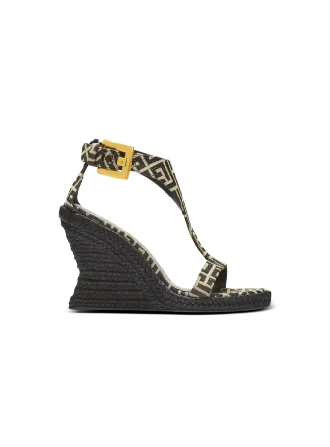 Anthem espadriller med kilklack i monogramjacquard