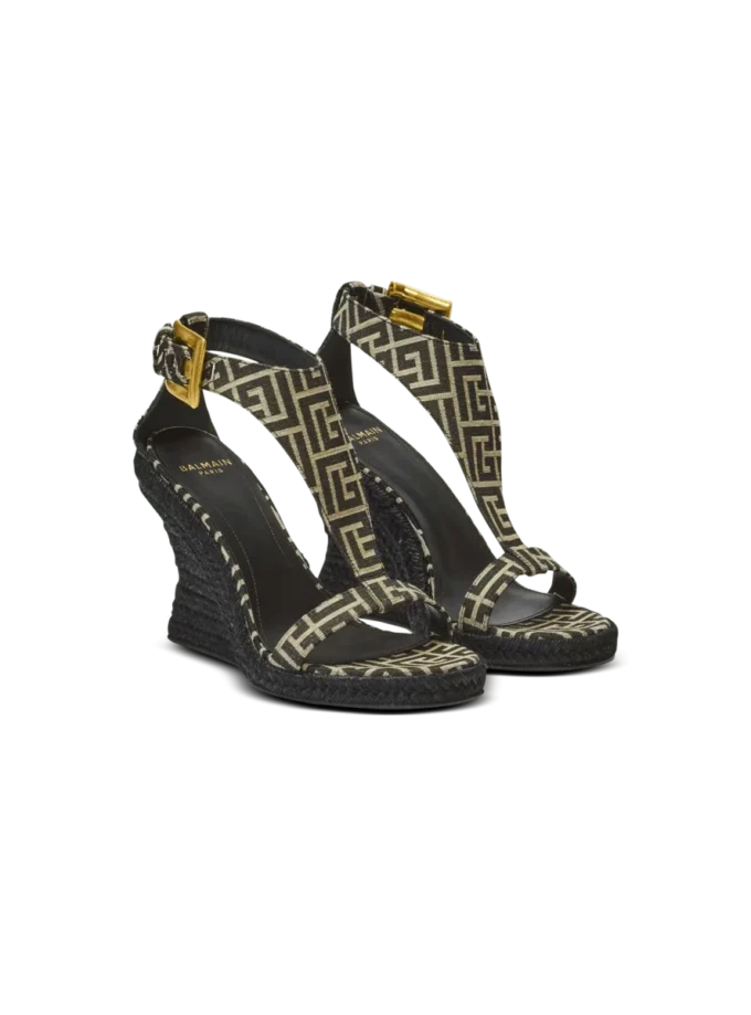 Anthem espadriller med kilklack i monogramjacquard