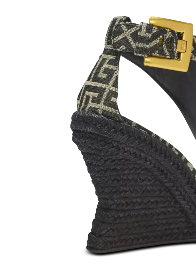 Anthem espadriller med kilklack i monogramjacquard