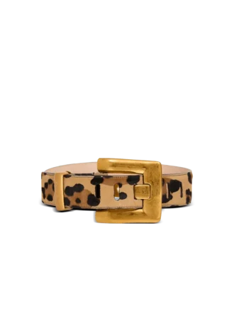 Anthem läderbälte med leopardmönster