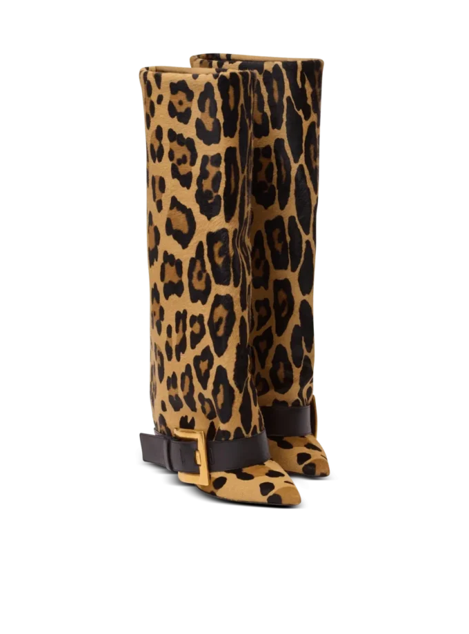 Anthem läderstövlar med leopardmönster Anthem läderstövlar med leopardmönster