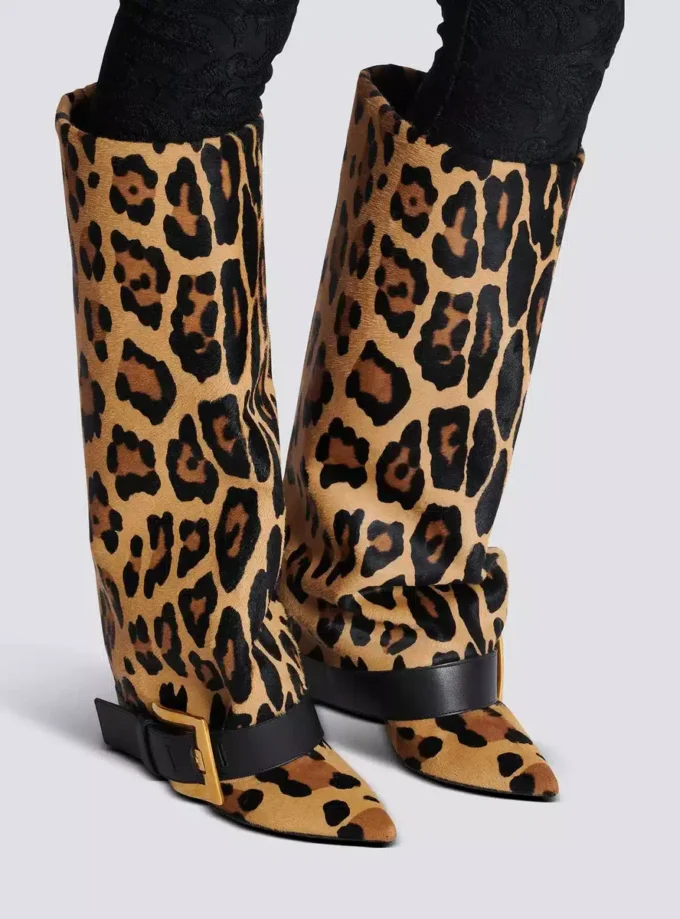 Anthem läderstövlar med leopardmönster Anthem läderstövlar med leopardmönster