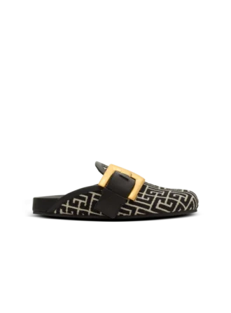 Anthem-mules i jacquardcanvas med PB-monogram