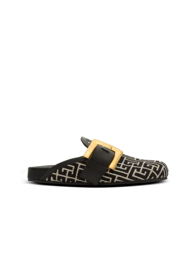 Anthem-mules i jacquardcanvas med PB-monogram