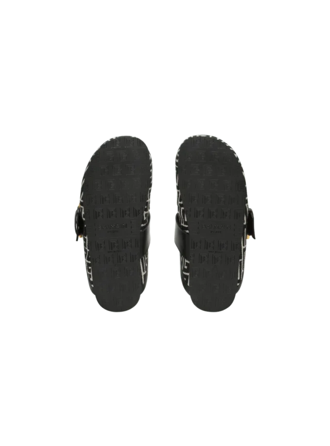 Anthem-mules i jacquardcanvas med PB-monogram