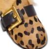 Anthem mules i ponnyläder med leopardmönster och fuskpäls Anthem mules i ponnyläder med leopardmönster och fuskpäls