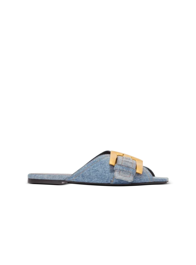 Anthem platta sandaler i denim