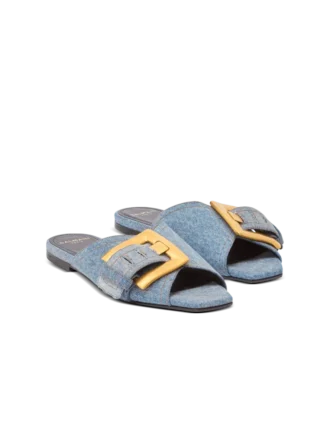 Anthem platta sandaler i denim