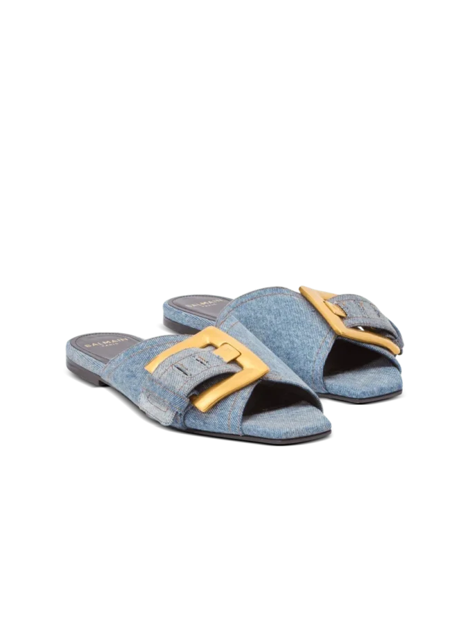 Anthem platta sandaler i denim