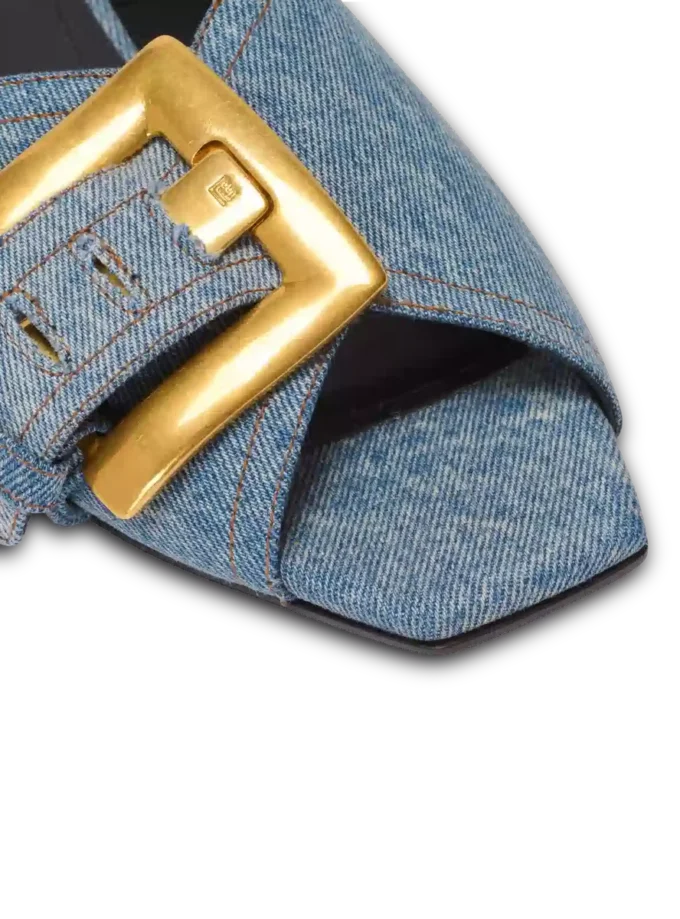 Anthem platta sandaler i denim