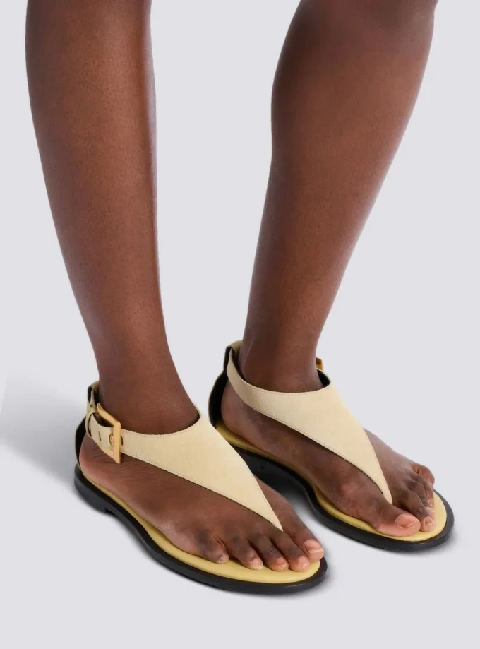 Anthem platta tåremssandaler i mocka