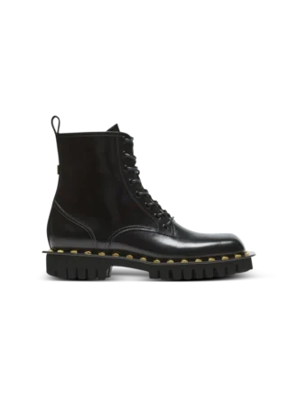 Arméboots i glansigt läder