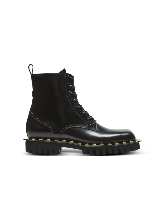 Arméboots i glansigt läder