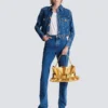 Avslappnad linne med Balmain Paris Brush-tryck