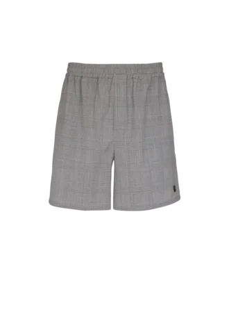Avslappnade shorts i Prince of Wales-satin