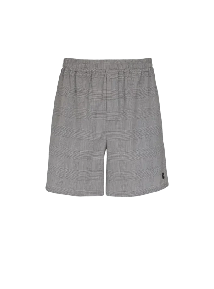 Avslappnade shorts i Prince of Wales-satin Avslappnade shorts i Prince of Wales-satin