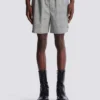 Avslappnade shorts i Prince of Wales-satin Avslappnade shorts i Prince of Wales-satin