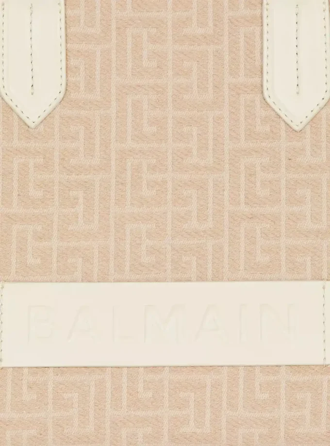 B-Army 36 monogrammerad canvasjacquard- och läderväska