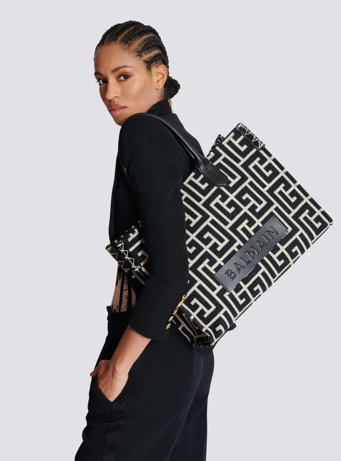 B-Army 42 monogram jacquard och läder Tote bag