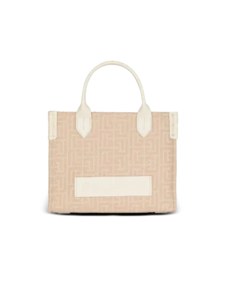 B-Army Liten monogrammerad totebag i canvas och läder