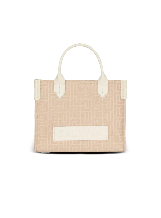 B-Army Liten monogrammerad totebag i canvas och läder