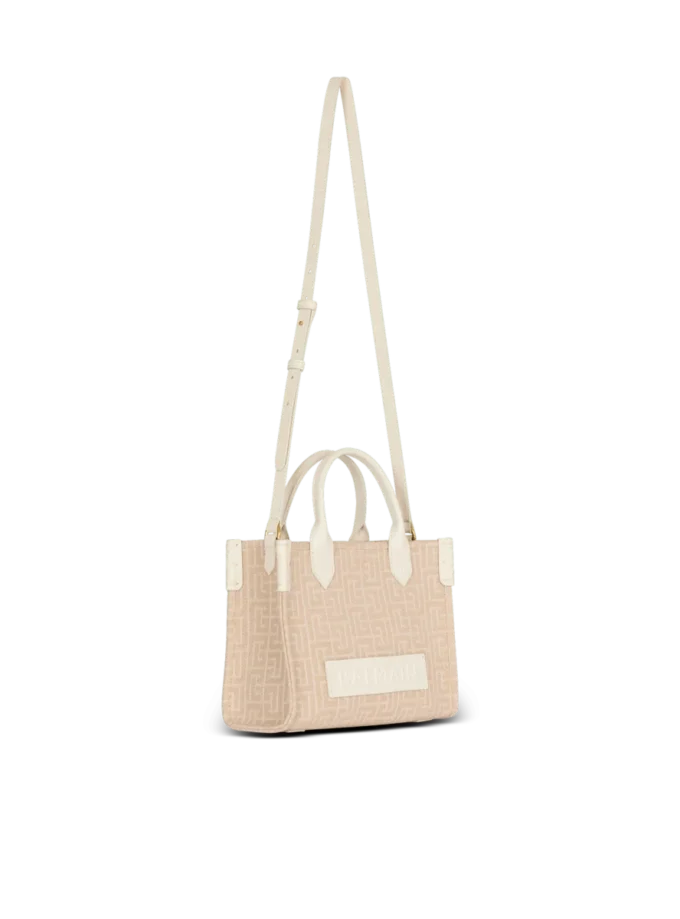 B-Army Liten monogrammerad totebag i canvas och läder