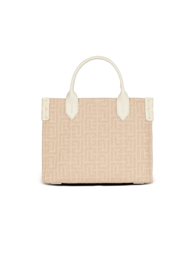 B-Army Liten monogrammerad totebag i canvas och läder
