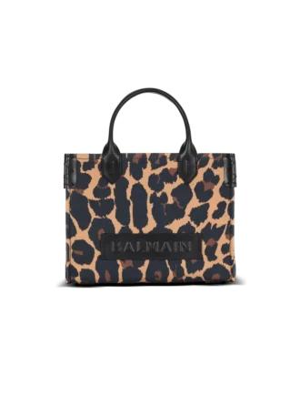 B-Army Liten totebag i canvas med leopardmönster