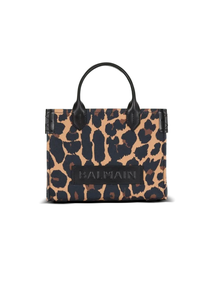 B-Army Liten totebag i canvas med leopardmönster