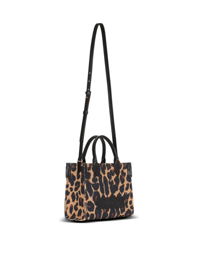 B-Army Liten totebag i canvas med leopardmönster