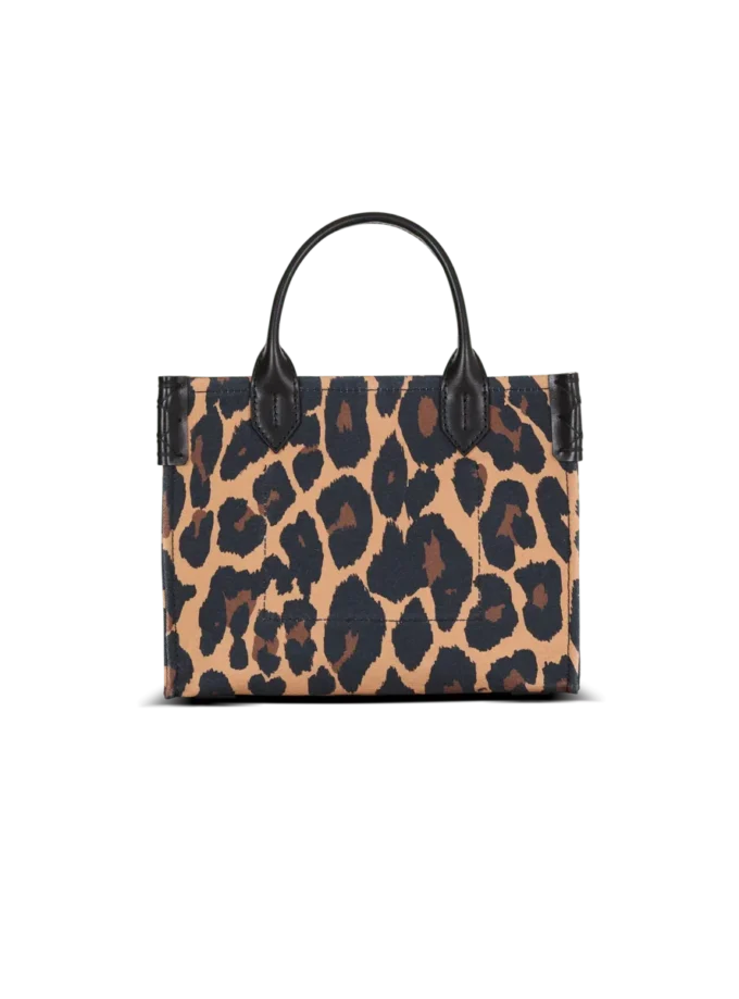 B-Army Liten totebag i canvas med leopardmönster