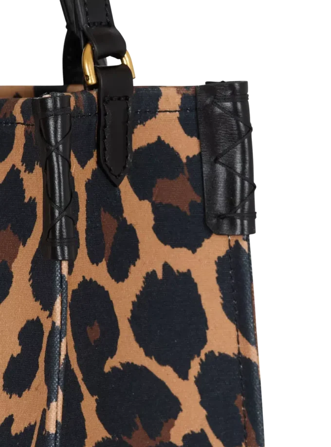 B-Army Liten totebag i canvas med leopardmönster