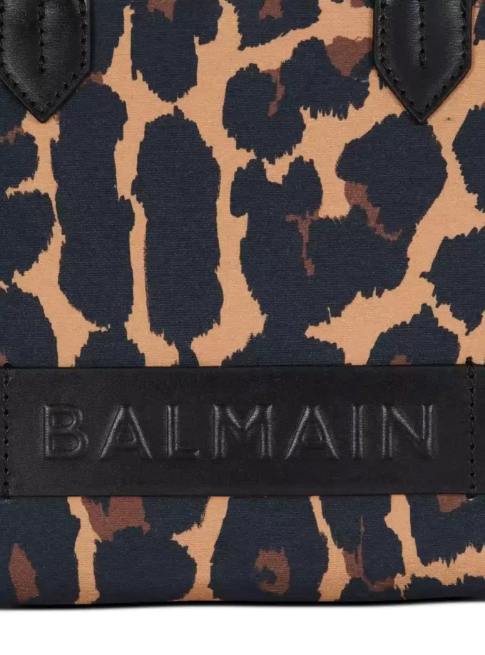 B-Army Liten totebag i canvas med leopardmönster