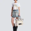 B-Army Medium tote bag i tryckt canvas