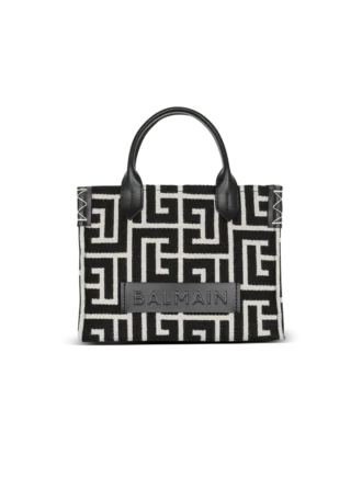B-Army monogrammerad jacquard- och läderväska
