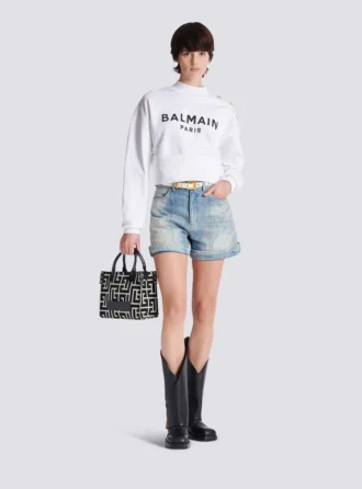 B-Army monogrammerad jacquard- och läderväska