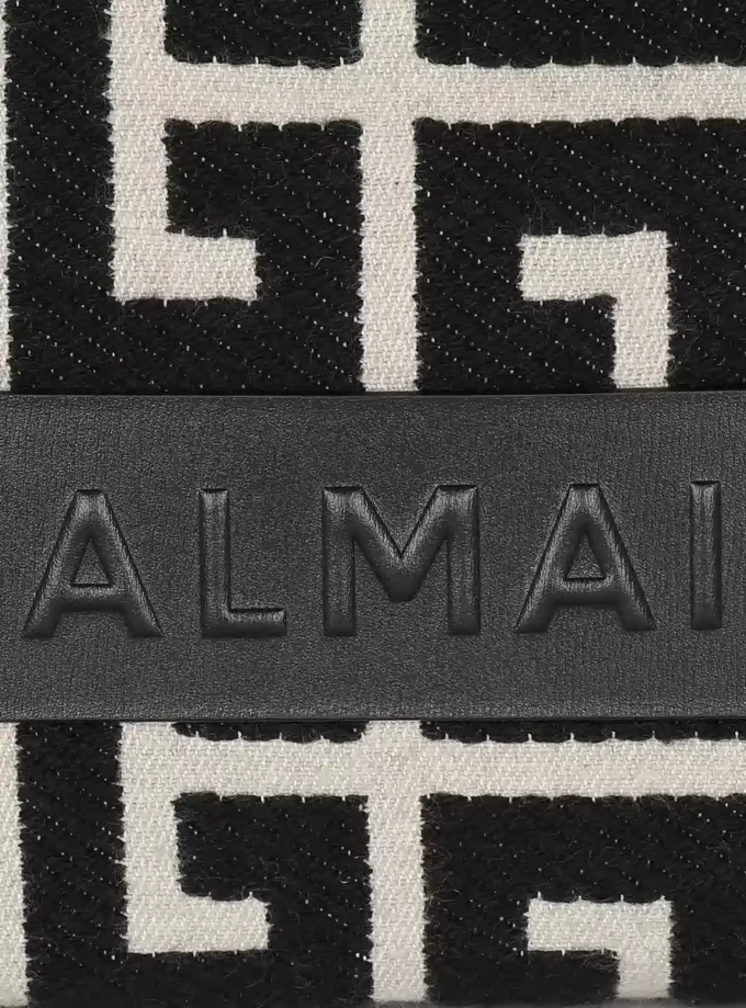 B-Army monogrammerad jacquard- och läderväska B-Army monogrammerad jacquard- och läderväska