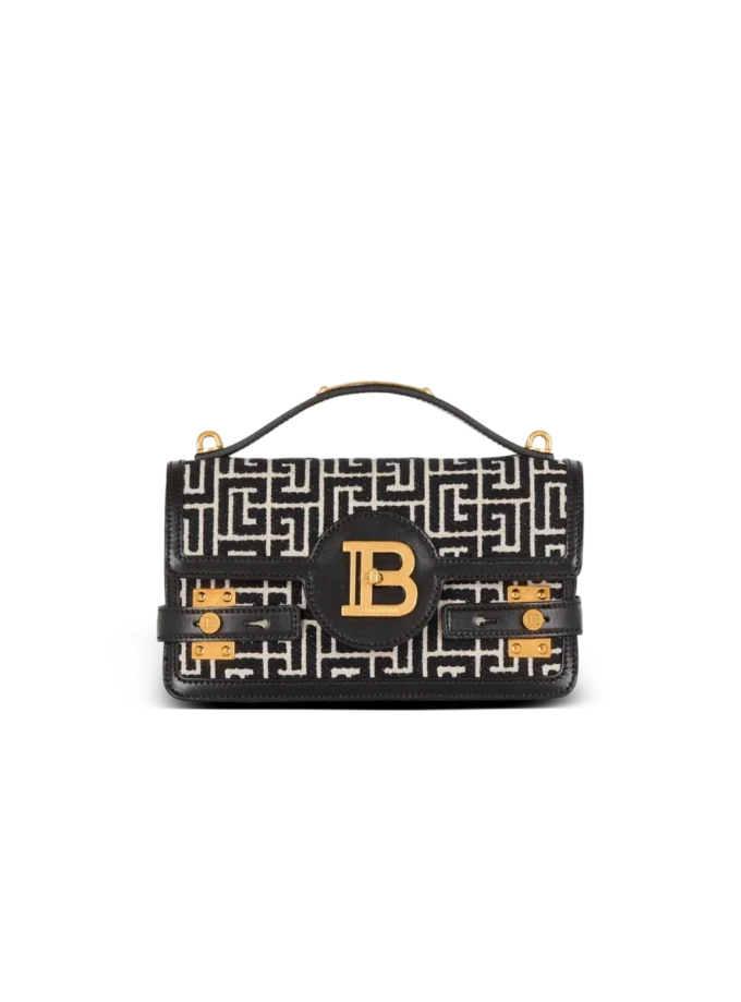 B-Buzz Shoulder 24-väska i kalvskinn och PB-jacquardcanvas