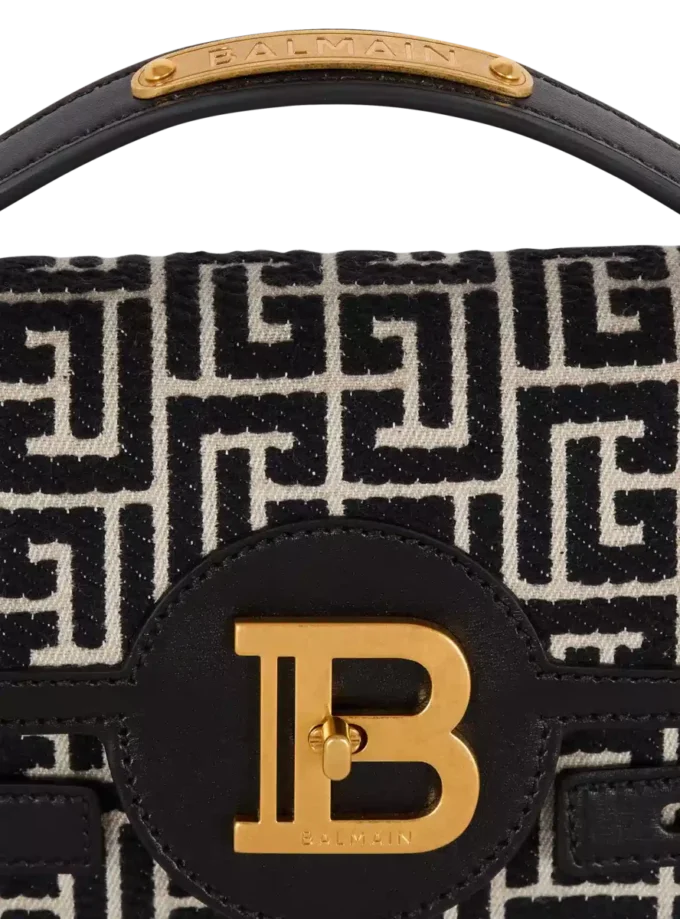 B-Buzz Shoulder 24-väska i kalvskinn och PB-jacquardcanvas