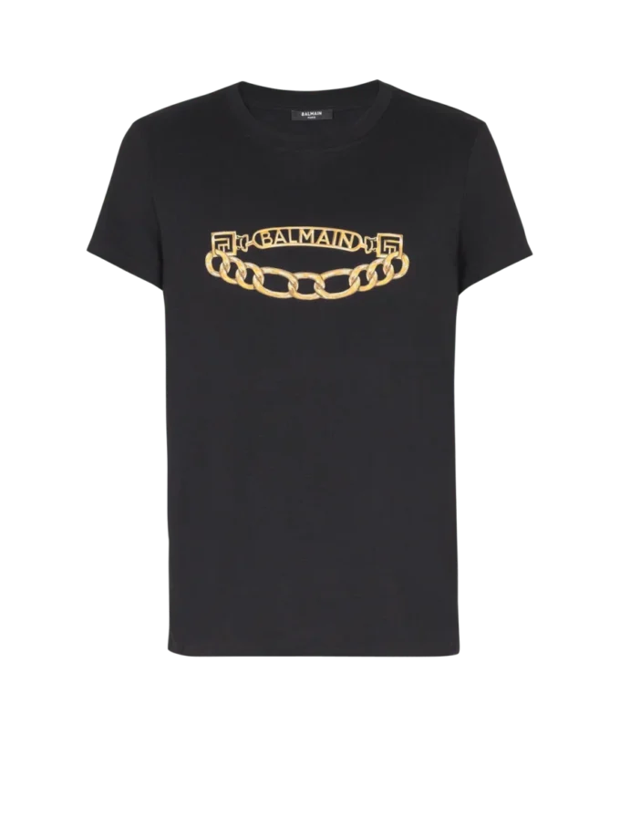 Balmain Chaînes Logo-tryckt T-shirt