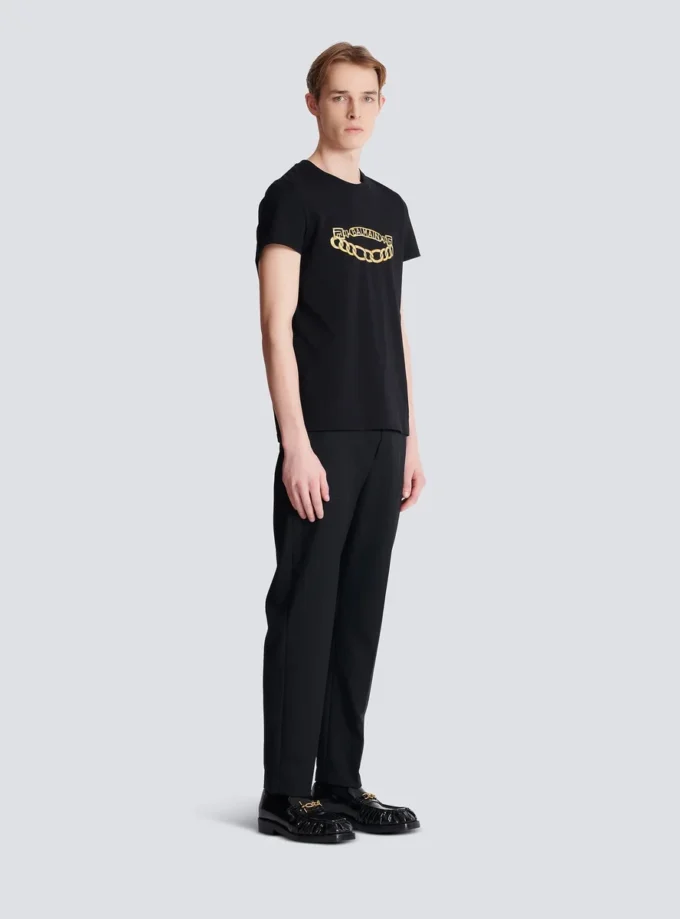 Balmain Chaînes Logo-tryckt T-shirt