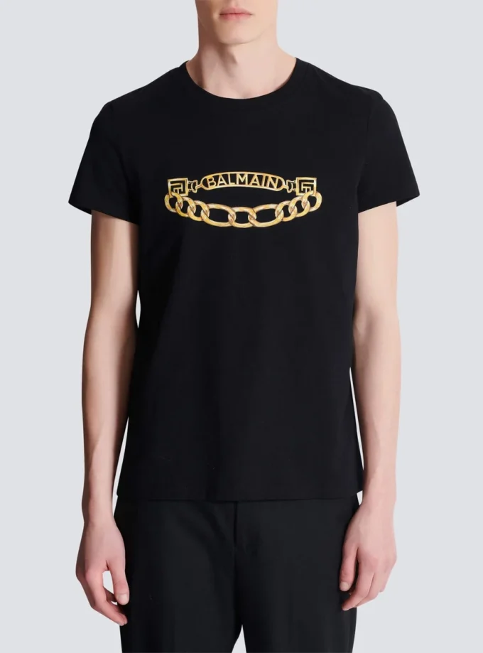 Balmain Chaînes Logo-tryckt T-shirt