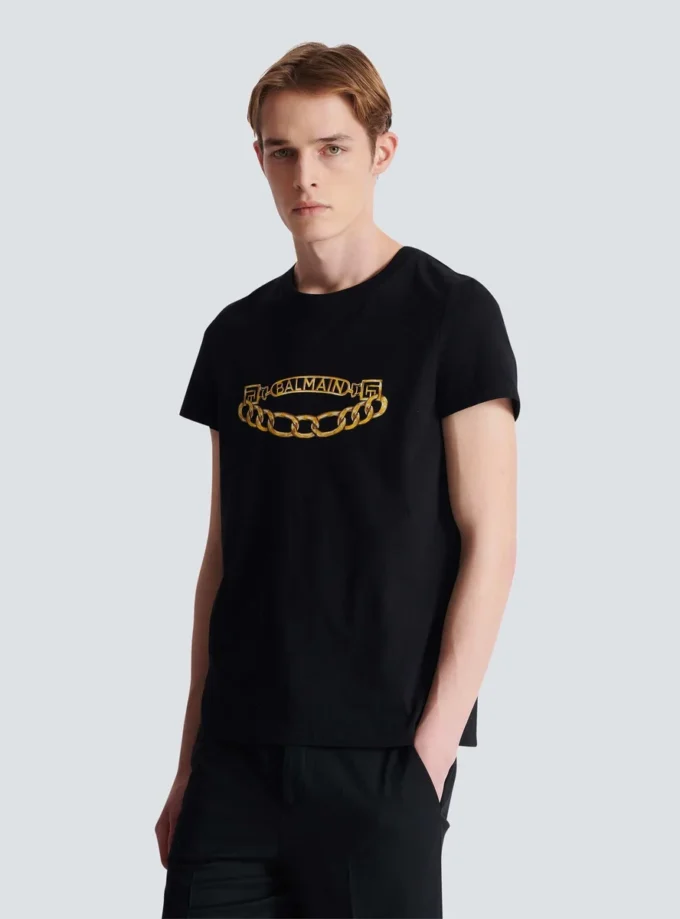 Balmain Chaînes Logo-tryckt T-shirt