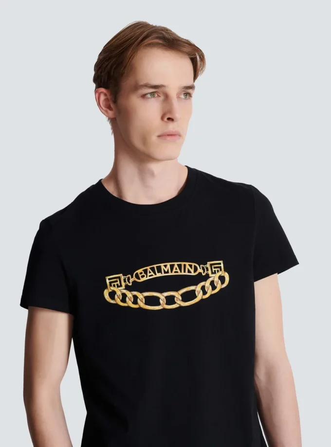 Balmain Chaînes Logo-tryckt T-shirt