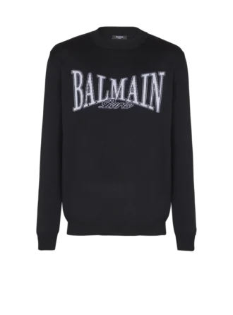 Balmain College jacquardstickad tröja